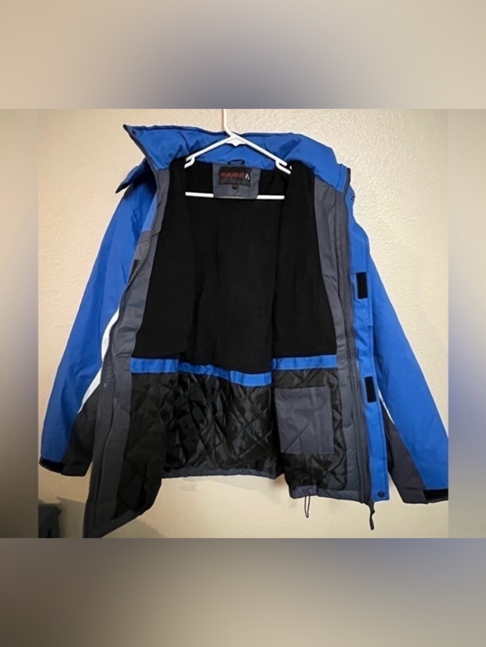 Men’s Ski Jacket Fleece Lined Blue Waterproof Winter Coat Snowboard-Size Large - Picture 4 of 5